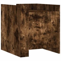Berkfield Home Bedside Cabinet Smoked Oak 45x50x50 cm Engineered Wood in Brown - Size: 45 x 50 x 50 cm - thumbnail 2