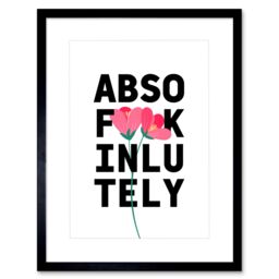 "Artery8 Wall Art Print Absolutely Expletive Floral Framed in Black - Size: W7"" x H9""" - thumbnail 1