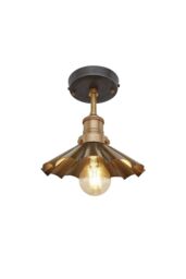 Industville Brooklyn Umbrella Flush Mount, 8 Inch, Brass, Brass Holder in Bronze - thumbnail 1