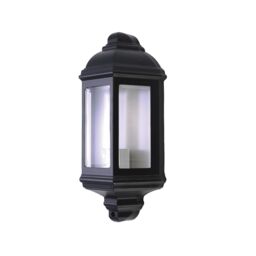 First Choice Lighting Set of 2 Parkins - Black Outdoor Half Lantern Wall Lights - thumbnail 2