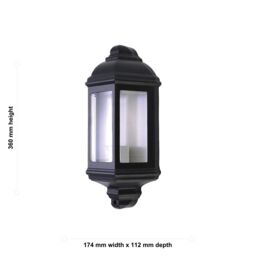 First Choice Lighting Set of 2 Parkins - Black Outdoor Half Lantern Wall Lights - thumbnail 6