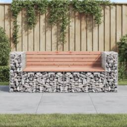 Berkfield Home Garden Bench Gabion Design 184x71x65.5 cm Solid Wood Douglas in Brown - thumbnail 2