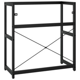 Berkfield Home Bathroom Washbasin Frame Black 79x38x83 cm Iron - Size: 79 x 38 x 83 cm - thumbnail 5