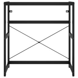 Berkfield Home Bathroom Washbasin Frame Black 79x38x83 cm Iron - Size: 79 x 38 x 83 cm - thumbnail 3
