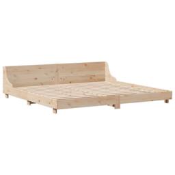 Berkfield Home Bed Frame without Mattress 180x200 cm Super King Solid Wood Pine in Light Tan - thumbnail 3