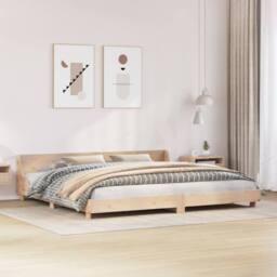 Berkfield Home Bed Frame without Mattress 180x200 cm Super King Solid Wood Pine in Light Tan - thumbnail 2