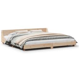 Berkfield Home Bed Frame without Mattress 180x200 cm Super King Solid Wood Pine in Light Tan - thumbnail 1