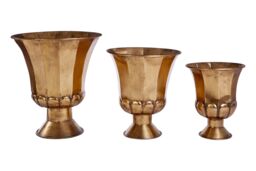 Orsina Reza Oversized Antique Planters - Set of 3 in Gold