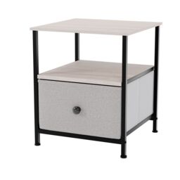Home Discount Vida Designs Chorley 1 Drawer Bedside Chest UKFR Fabric Storage in Beige - thumbnail 9
