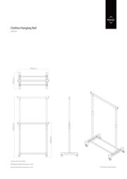 Orsina Stylish Clothes Rack Grey & Chrome Finish Hanging Rail, Movable Cloths Rail For Bedroom, Sleek Coat Stand in Silver - thumbnail 4