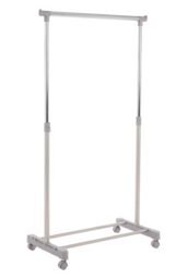 Orsina Stylish Clothes Rack Grey & Chrome Finish Hanging Rail, Movable Cloths Rail For Bedroom, Sleek Coat Stand in Silver - thumbnail 2
