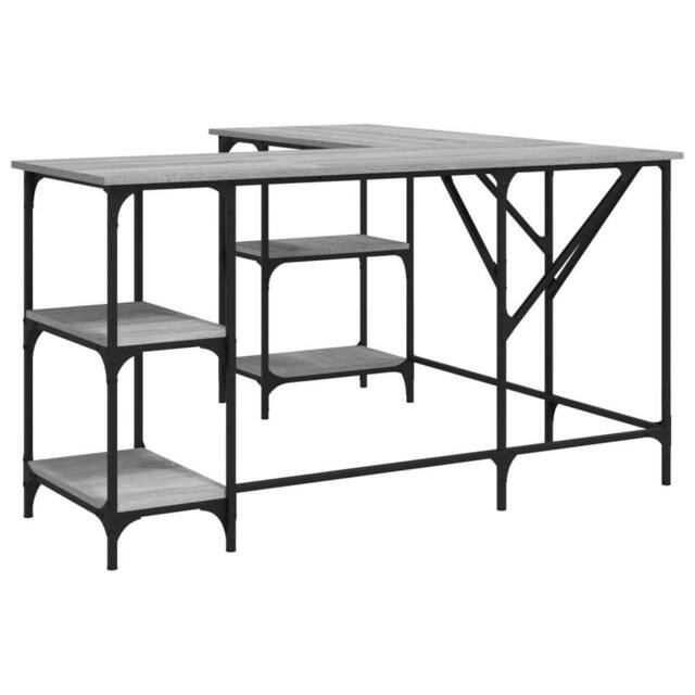 Berkfield Home Desk Grey Sonoma 139x139x75 cm Engineered Wood - Size: 139 x 139 x 75 cm - image 1