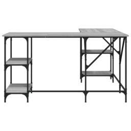 Berkfield Home Desk Grey Sonoma 139x139x75 cm Engineered Wood - Size: 139 x 139 x 75 cm - thumbnail 4