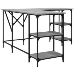 Berkfield Home Desk Grey Sonoma 139x139x75 cm Engineered Wood - Size: 139 x 139 x 75 cm - thumbnail 6