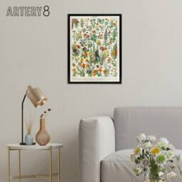 "Artery8 Millot Encyclopedia Page Flowers Plants Framed Canvas Wall Art Print - Size: W12"" x H16""" - thumbnail 3