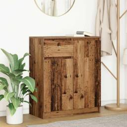 Berkfield Home Sideboard with Drawer Old Wood 71x35x84 cm Engineered Wood in Brown - Size: 71 x 35 x 84 cm - thumbnail 2