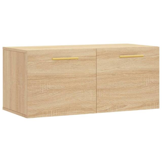 Berkfield Home Wall Cabinet Sonoma Oak 80x36.5x35 cm Engineered Wood in Brown - image 1