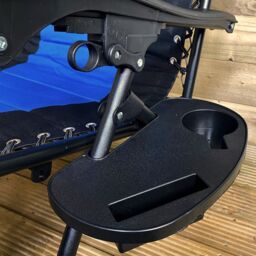 Samuel Alexander Luxury Padded Multi Position Zero Gravity Garden Relaxer Chair Lounger in Blue & Black - thumbnail 4