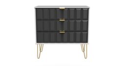 Ready Assembled 2 U Metro 3 Drawer Chest (Ready Assembled) in Dark Grey