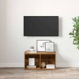 Berkfield Home TV Cabinet with Storage Old wood Engineered Wood in Brown - thumbnail 4