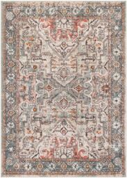 Livabliss Ankara - Vintage Grey Red Traditional Boho Living Dining Bedroom Rug - Size: 160 cm x 215 cm - thumbnail 2