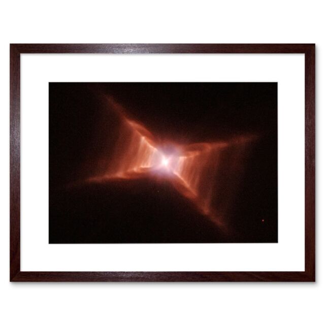 Artery8 Wall Art Print Hubble Space Astronomy Dying Star HD 44179 Red Rectangle Nebula w/ Rungs Of Gas & Dust Forming Ladder Like Structures - image 1
