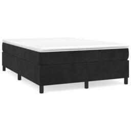 Berkfield Home Box Spring Bed Frame Black 135x190 cm Double Velvet - thumbnail 2
