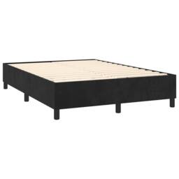 Berkfield Home Box Spring Bed Frame Black 135x190 cm Double Velvet - thumbnail 4