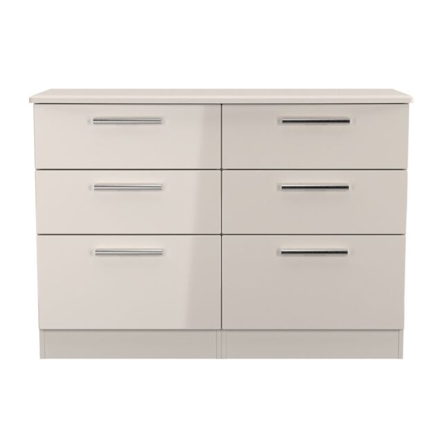 Ready Assembled 2 U Harrow 6 Drawer Wide Chest (Ready Assembled) in Taupe - Size: Large - image 1