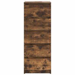 Berkfield Home Sideboard with Drawers Smoked Oak 37.5x35x99 cm Engineered Wood in Brown - thumbnail 6