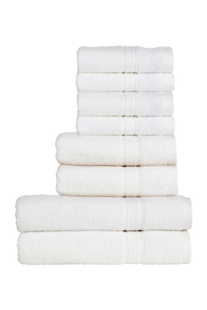 CHRISTY 'Serene' Soft Tone 100% Combed Cotton 8 Piece Towel Bale in White - image 1