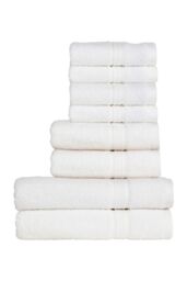 CHRISTY 'Serene' Soft Tone 100% Combed Cotton 8 Piece Towel Bale in White - thumbnail 1
