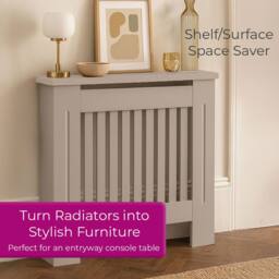 Neo Grey Belgravia Decorative Radiator Cover H83.3 x W78 x D19 cm in Light Grey - Size: Small - thumbnail 5