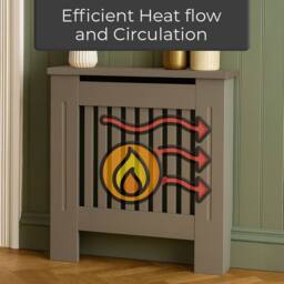 Neo Grey Belgravia Decorative Radiator Cover H83.3 x W78 x D19 cm in Light Grey - Size: Small - thumbnail 3