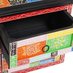 Berkfield Home Bedside Cabinet Multicoloured Solid Wood with Paint - thumbnail 7