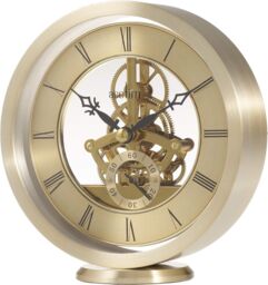 Acctim Millenden Mantel Clock Quartz Polished Metal Floating Effect Glass Front in Gold - thumbnail 2