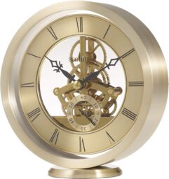 Acctim Millenden Mantel Clock Quartz Polished Metal Floating Effect Glass Front in Gold - thumbnail 3