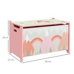 STILVORA Kids Storage Chest with Safety Hinge in Pink - thumbnail 4
