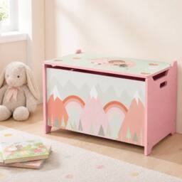STILVORA Kids Storage Chest with Safety Hinge in Pink - thumbnail 1