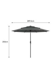 H&O Direct 3-Tier Outdoor Garden Parasol with Solar Lights（No Base） in Dark Grey - thumbnail 6