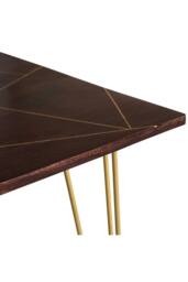 IH Design Silchester Dark Mango Rectangular 6 Seater Dining Table Gold Detail in Brown - thumbnail 7