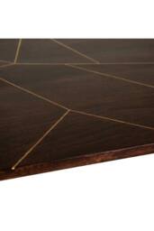 IH Design Silchester Dark Mango Rectangular 6 Seater Dining Table Gold Detail in Brown - thumbnail 6
