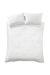 Bianca 'Waffle Cotton Stripe' Duvet Cover Set in White - Size: Double - thumbnail 6