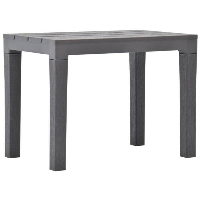 Berkfield Home Garden Table with 2 Benches Plastic Brown in Taupe - image 1