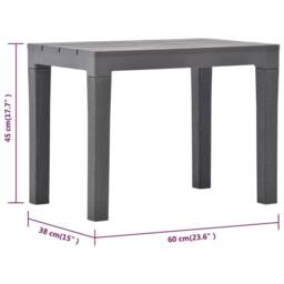 Berkfield Home Garden Table with 2 Benches Plastic Brown in Taupe - thumbnail 7