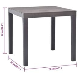 Berkfield Home Garden Table with 2 Benches Plastic Brown in Taupe - thumbnail 8