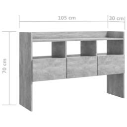 Berkfield Home Sideboard Concrete Grey 105x30x70 cm Engineered Wood - Size: 105 x 30 x 70 cm - thumbnail 8