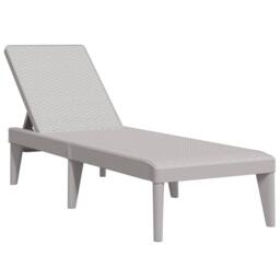 Berkfield Home Sun Lounger Grey 186x60x29 cm PP - Size: 186 x 60 x 29 cm - thumbnail 2