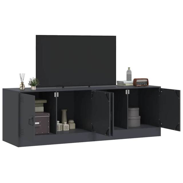 Berkfield Home TV Cabinets 2 pcs Anthracite 67x39x44 cm Steel in Dark Grey - Size: 67 x 39 x 44 cm - image 1