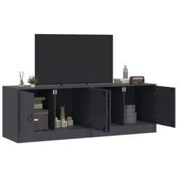 Berkfield Home TV Cabinets 2 pcs Anthracite 67x39x44 cm Steel in Dark Grey - Size: 67 x 39 x 44 cm - thumbnail 1